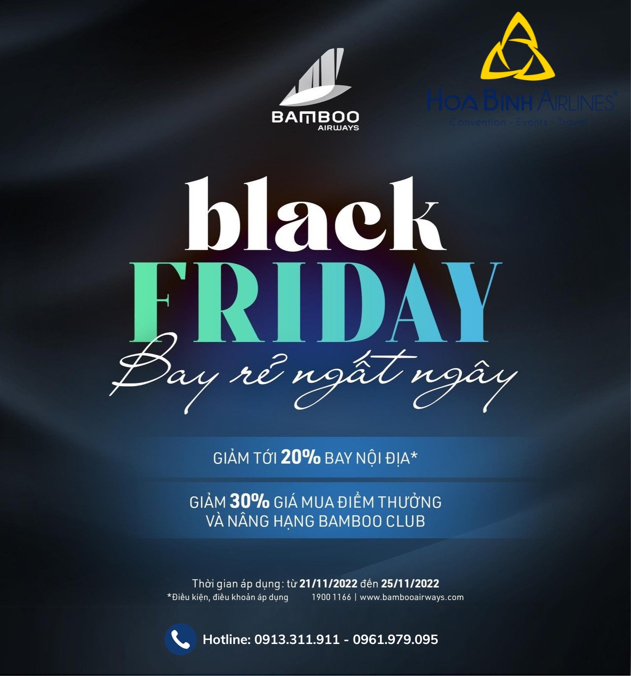 Bamboo Airways ưu đãi giảm tới 20% giá vé dịp Black Friday